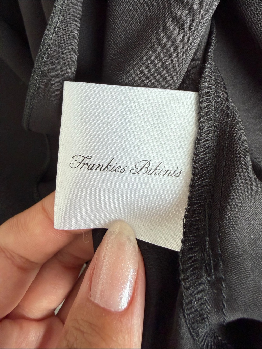 NWT Frankies Bikinis Silas Chiffon Mini Dress Black S Off Shoulder - Picture 6 of 7